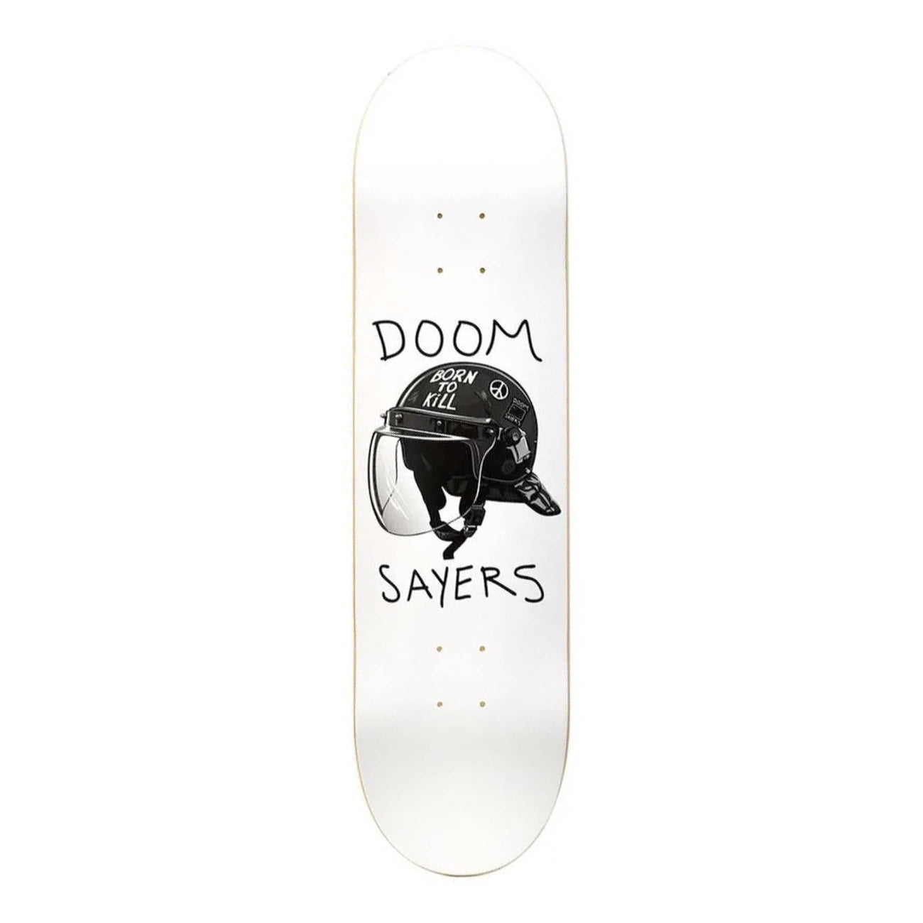 Doom Sayers Club DSC Skateboard Deck Riot Helmet White 8.25